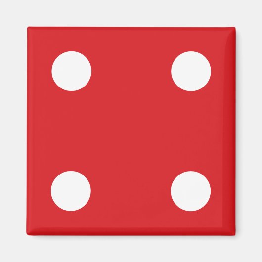 4 Rode Dobbelstenen Magneet (Voorkant)