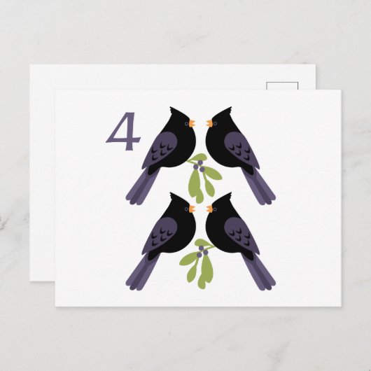 4 Roepende vogels Briefkaart (Voorkant / Achterkant)