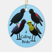 4 Roepende vogels Keramisch Ornament (Links)