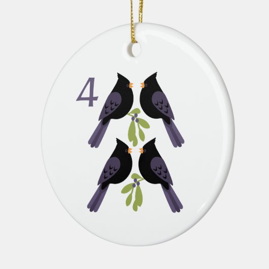 4 Roepende vogels Keramisch Ornament (Links)