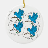 4 Roepende vogels Keramisch Ornament (Voorkant)
