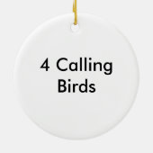 4 Roepende vogels Keramisch Ornament (Achterkant)