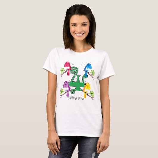 4 Roepende vogels T-shirt (Voorkant volledig)