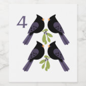 4 Roepende vogels Wijn Etiket (Enkel label)