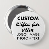 4" Ronde Button Pin Badge Custom Gifts voor Hem (Voorkant /achterkant)