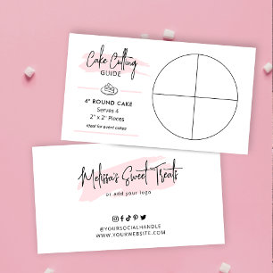 4"Ronde Cake Snijgids 2x2 Portiegrootte Informatiekaartje