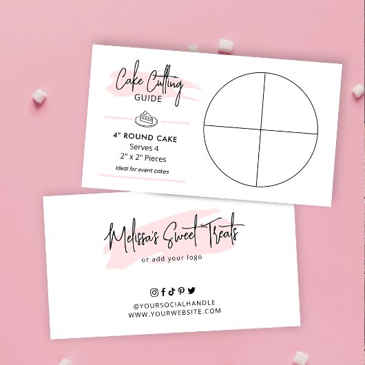 4"Ronde Cake Snijgids 2x2 Portiegrootte Informatiekaartje