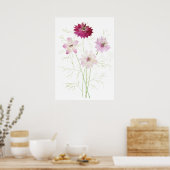 4 roze magenta nigella bloemen wilde bloem poster (Keuken)