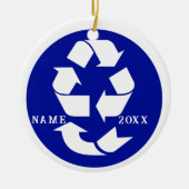 4 R's Recycling Symbool Foto Kerstmis Keramisch Ornament (Voorkant)