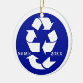 4 R's Recycling Symbool Foto Kerstmis Keramisch Ornament (Links)