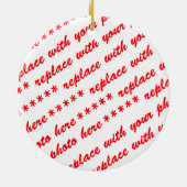 4 R's Recycling Symbool Foto Kerstmis Keramisch Ornament (Achterkant)