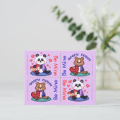 4 Schattigee teddybeer Valentijn platte Kaarten Feestdagenkaart (Staand voorkant)