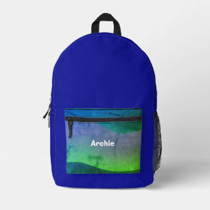 4 School College Varsity Reisnaam Rustic Blue Bedrukte Rugzak