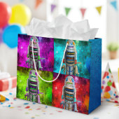 4 Sci Fi robots rode groene blauwe paarse melkweg Groot Cadeauzakje