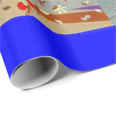 4 SEASONS ARTDECO BEAUTY MODE ILLUSTRATIE, blauw Cadeaupapier (Rol Hoek)