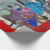 4 SEASONS ARTDECO BEAUTY MODE ILLUSTRATIE, Rood Cadeaupapier (Hoek)