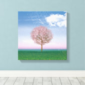 4 Seizoenen 4 panelen SPRING kunst canvas print (Insitu (Houten vloer))