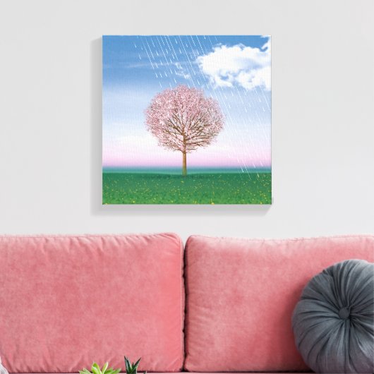 4 Seizoenen 4 panelen SPRING kunst canvas print (Insitu (Woonkamer))