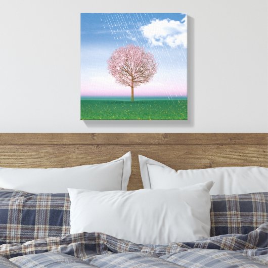 4 Seizoenen 4 panelen SPRING kunst canvas print (Insitu (Slaapkamer))
