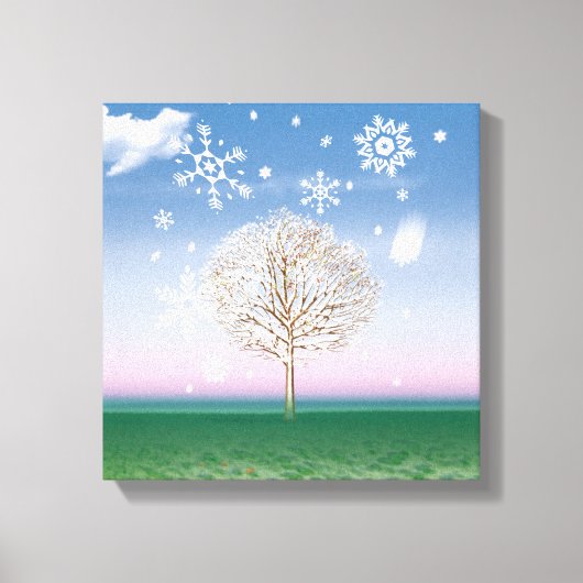 4 Seizoenen 4 panelen WINTER kunst canvas print (Voorkant)