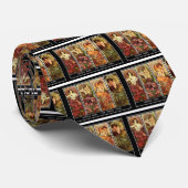 4 seizoenen Alphonse Mucha Stropdas (Opgerold)