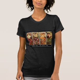 4 seizoenen Alphonse Mucha T-shirt