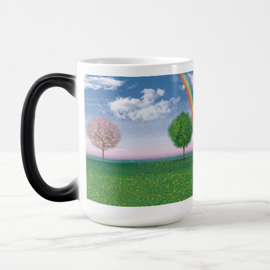 4 seizoenen kunstwerk MORPHING koffie mok (Links)