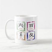 4 Seizoenen op Japans vierkant Koffiemok (Links)