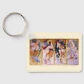 4 Seizoenen van Alphonse Mucha,  Art Nouveau Sleutelhanger (Achterkant)
