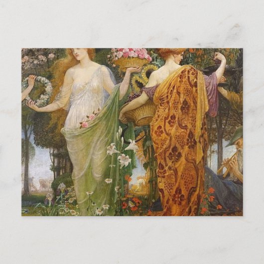 4 seizoenen van Walter Crane Briefkaart (Voorkant)
