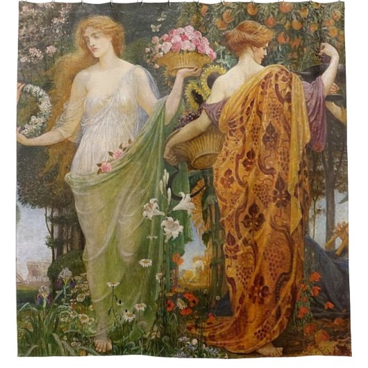 4 seizoenen van Walter Crane Douchegordijn (Voorkant)
