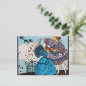 4 SEIZOENEN / VOORJAARSVOGELS / MODE KOSTUUMONTWER BRIEFKAART (Staand voorkant)