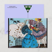 4 SEIZOENEN / VOORJAARSVOGELS / MODE KOSTUUMONTWER BRIEFKAART (Voorkant / Achterkant)