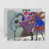 4 SEIZOENEN / WINTERSNEEUW / MODE KOSTUUMONTWERPER BRIEFKAART (Voorkant / Achterkant)