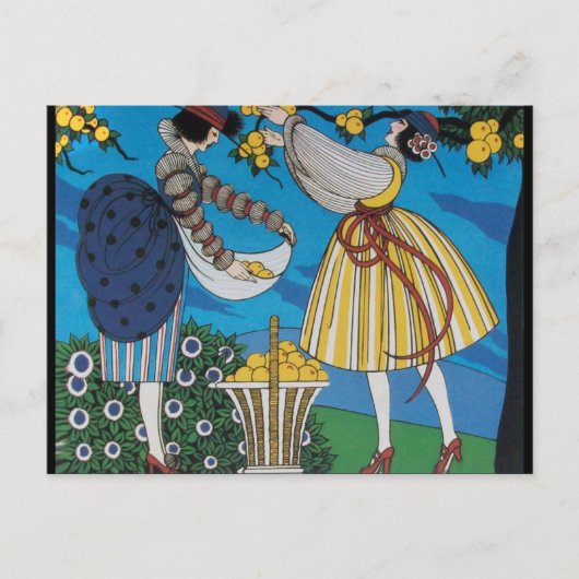 4 SEIZOENEN / ZOMERTUIN / MODE KOSTUUMONTWERPER BRIEFKAART (Voorkant)