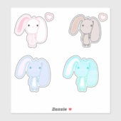 4 Set Bunny Vinyl Stickers (Vel)