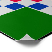 4-speler - Chess LABEL Board Grid (~1-inch magneet Poster (Hoek)