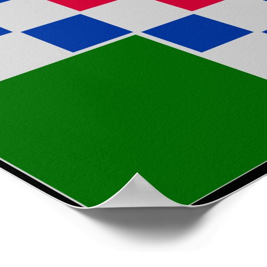 4-speler - Chess LABEL Board Grid (~1-inch magneet Poster (Hoek)