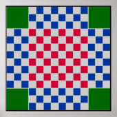 4-speler - Chess LABEL Board Grid (~1-inch magneet Poster (Voorkant)