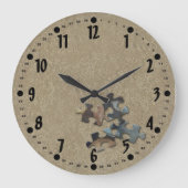 4 Spierpuzzelstukjes Sandy Texture Earth Tone Grote Klok (Voorkant)