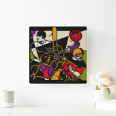 4 Sportwandklok Vierkante Klok (Huis)