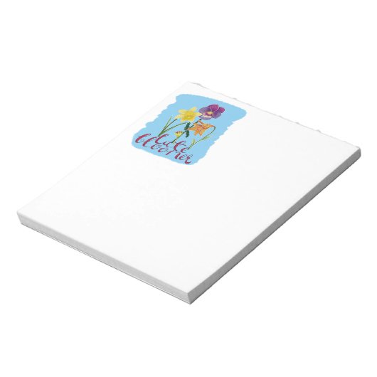 4 Spring and Summer Flowers with Fancy Text Notitieblok (Linkerzijde)