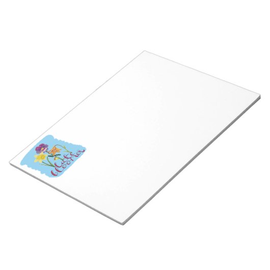 4 Spring and Summer Flowers with Fancy Text Notitieblok (Schuin)