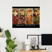 4 Stenen Alphonse Mucha Print (Thuiskantoor)