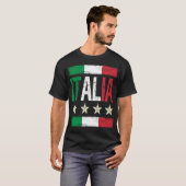 4 Sterren Italia met Italiaanse vlag verdrietig re T-shirt (Voorkant volledig)