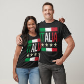 4 Sterren Italia met Italiaanse vlag verdrietig re T-shirt (Unisex)
