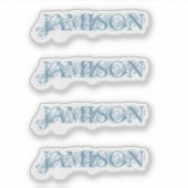 4 stickers Blauwe logo flacon (Voorkant)