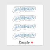 4 stickers Blauwe logo flacon (Vel)