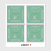 4 stks  aangepaste groene thee sticker (Vel)