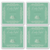 4 stks  aangepaste groene thee sticker (Voorkant)